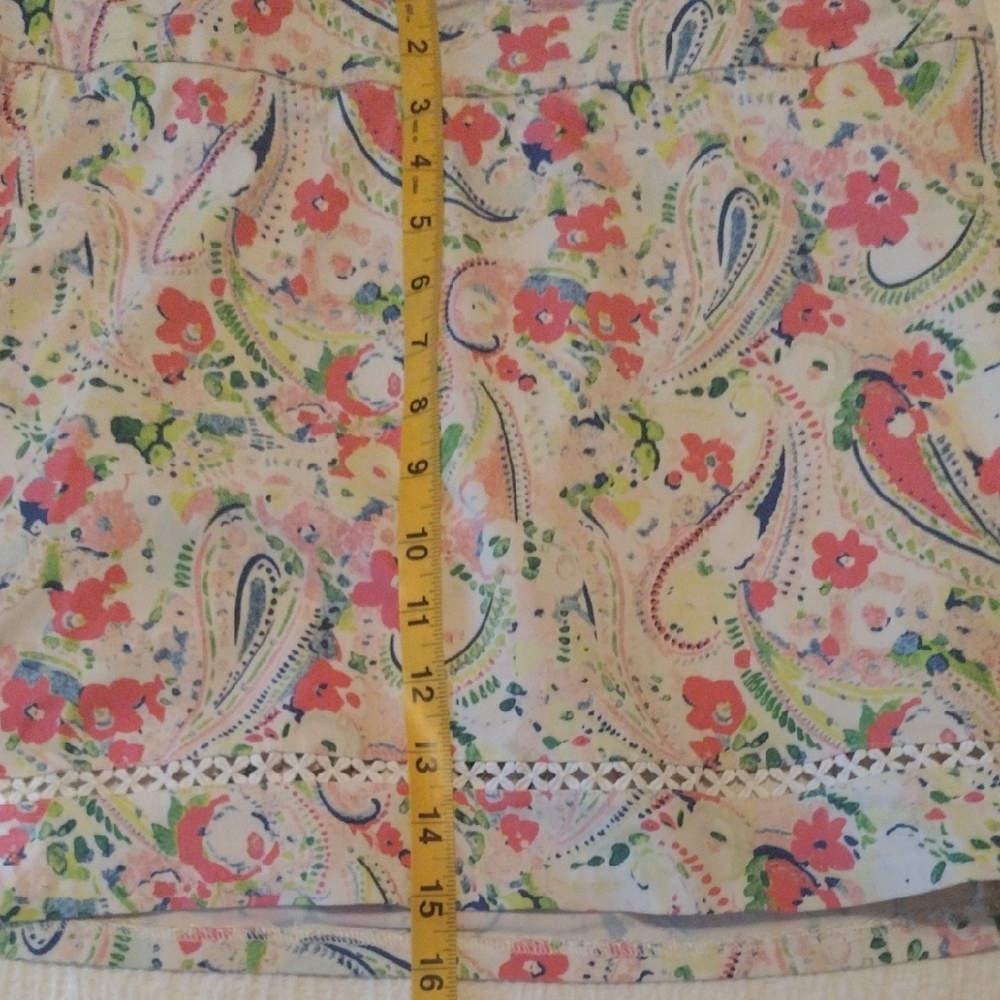 Crown & Ivy Pink and Green Paisley Mini Skort - Picture 6 of 6